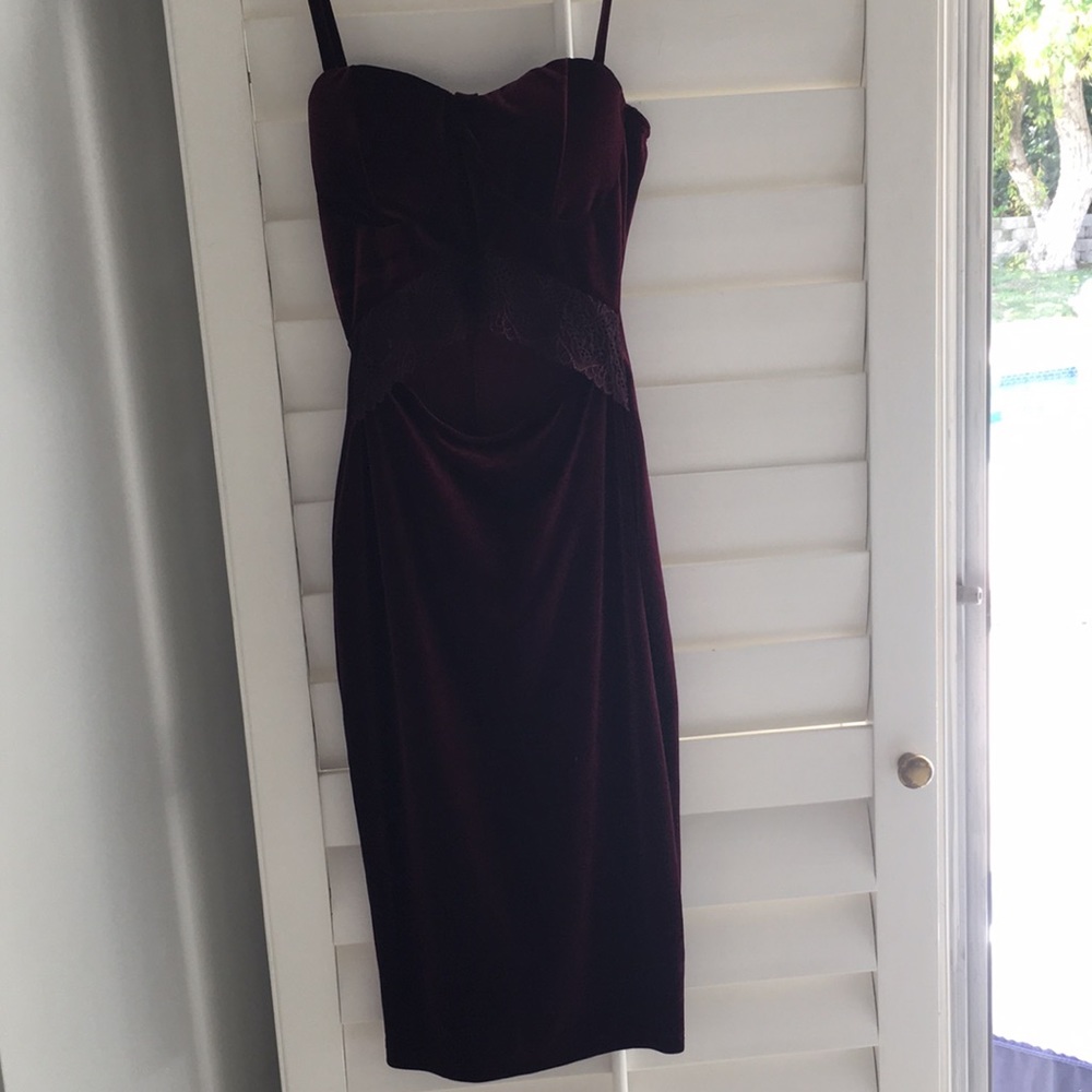 Plum colored evening dress